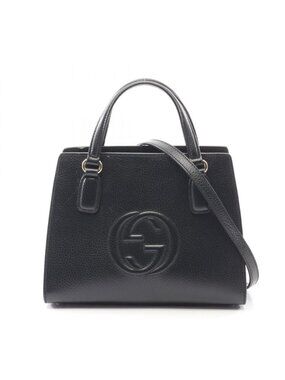 Gucci Handbag Soho Interlocking Black Leather 2-Way